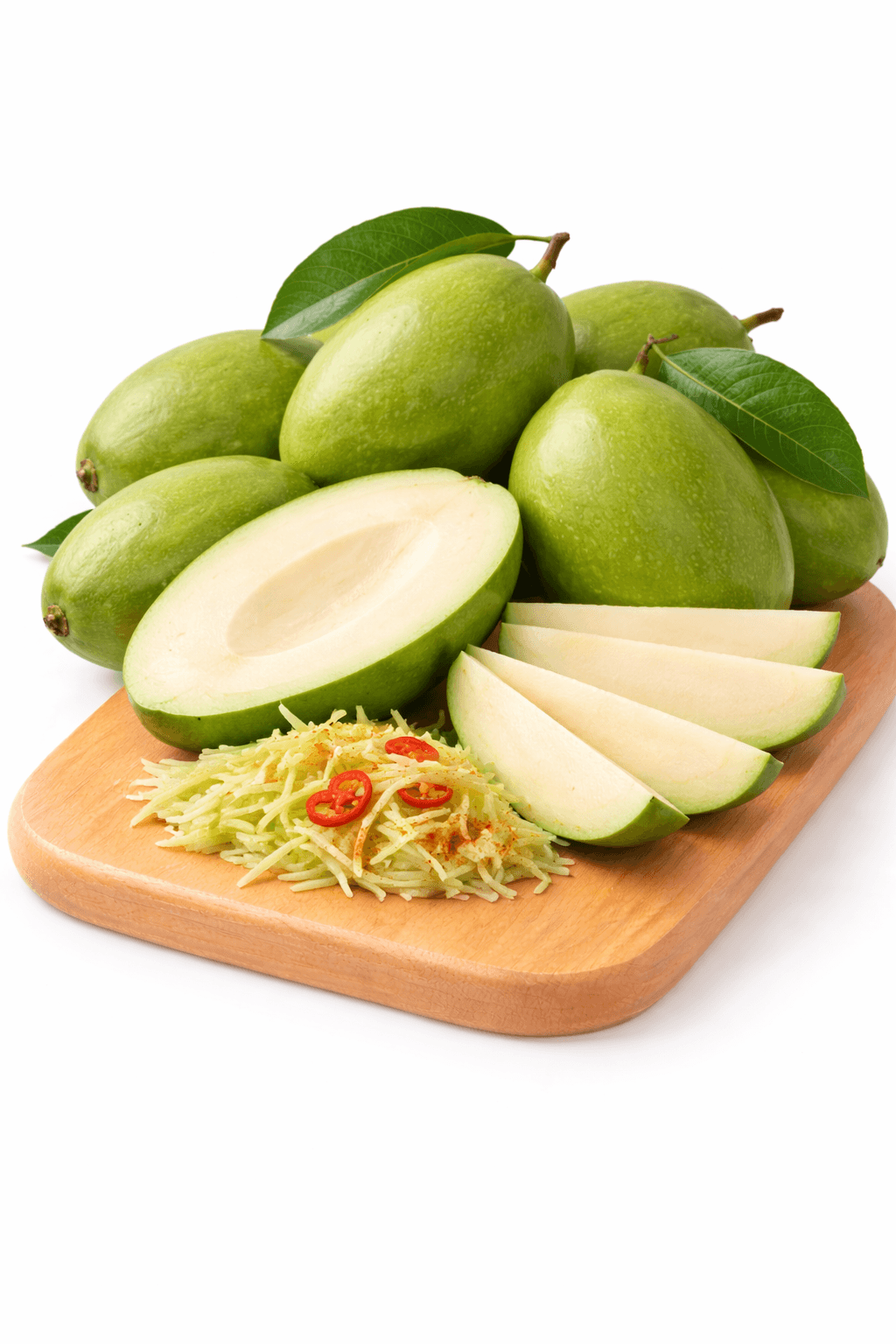 Fresh mangoes with chili and slices Green Mango - Image 1
