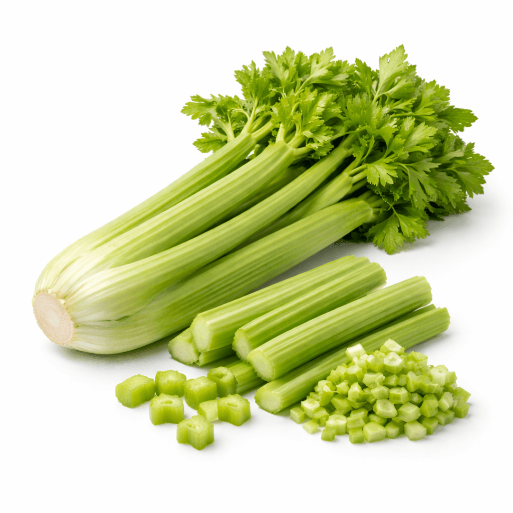 Fresh celery on white background Celery Box (Iran) - Image 1