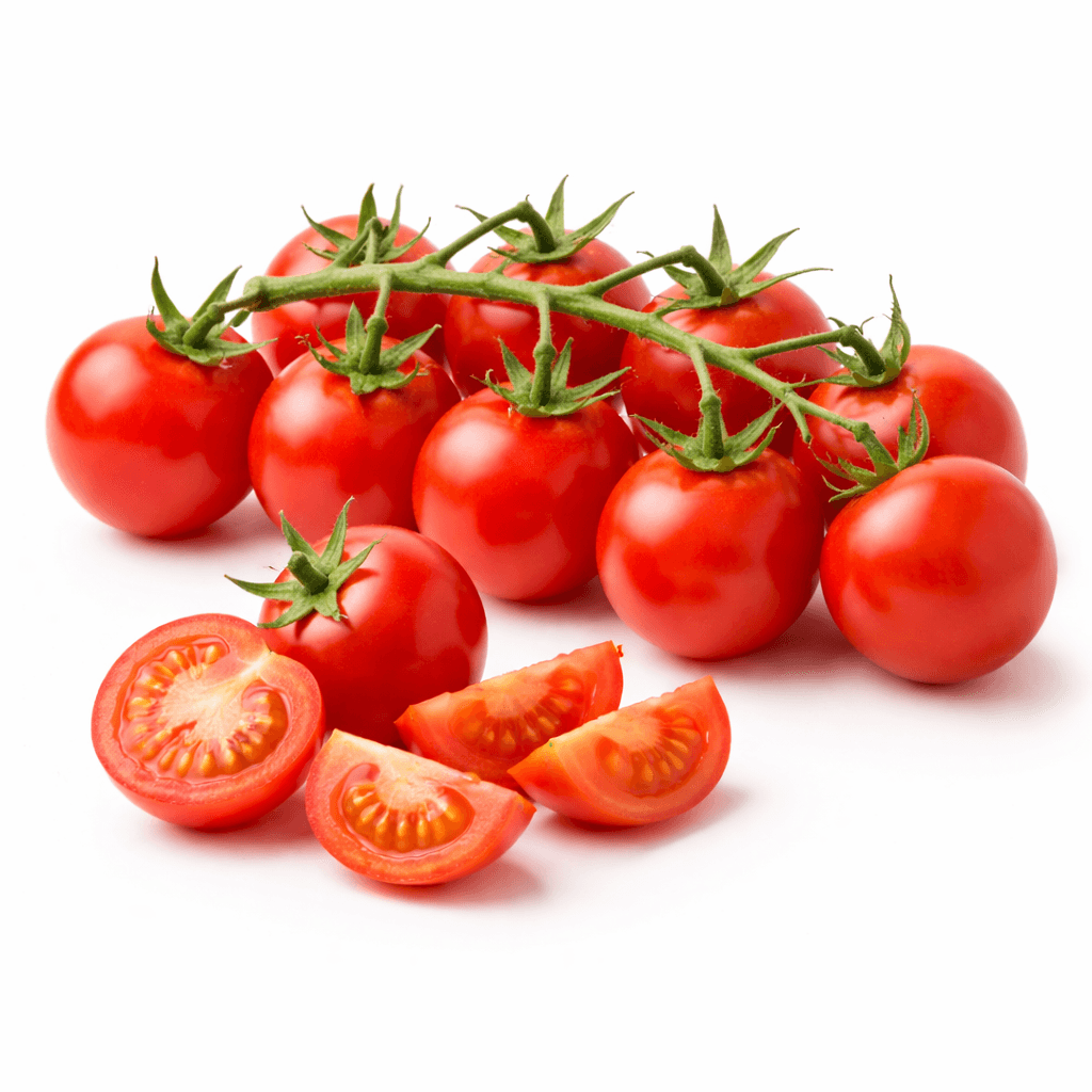 Fresh cherry tomatoes on white backdrop Cherry Tomatoes - Image 1